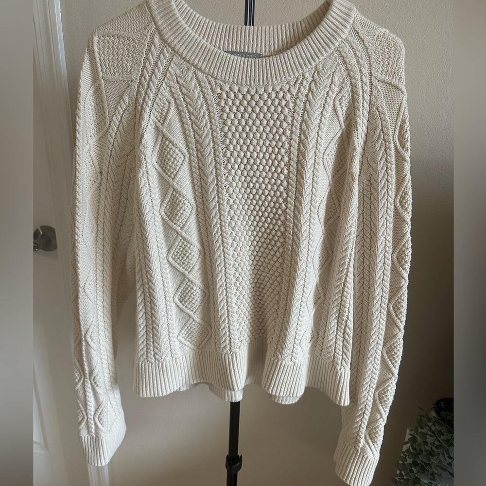 J. Crew Cream Cable Knit Sweater - Picture 2 of 5